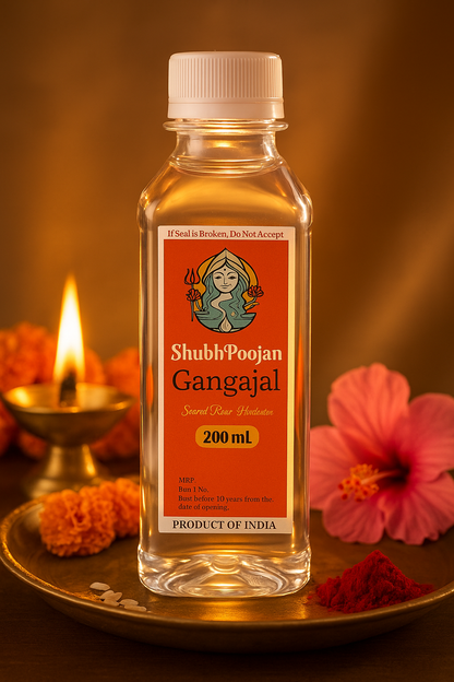 ShubhPoojan Sacred Gangajal – 200mL (Pack of 6) | Pure Ganga Jal from Haridwar