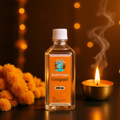 ShubhPoojan Sacred Gangajal – 200mL (Pack of 6) | Pure Ganga Jal from Haridwar