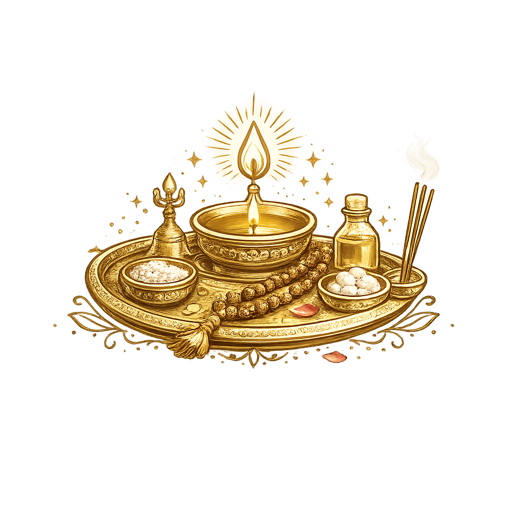 Ritual essentials icon representing products crafted for pooja and sacred ceremonies