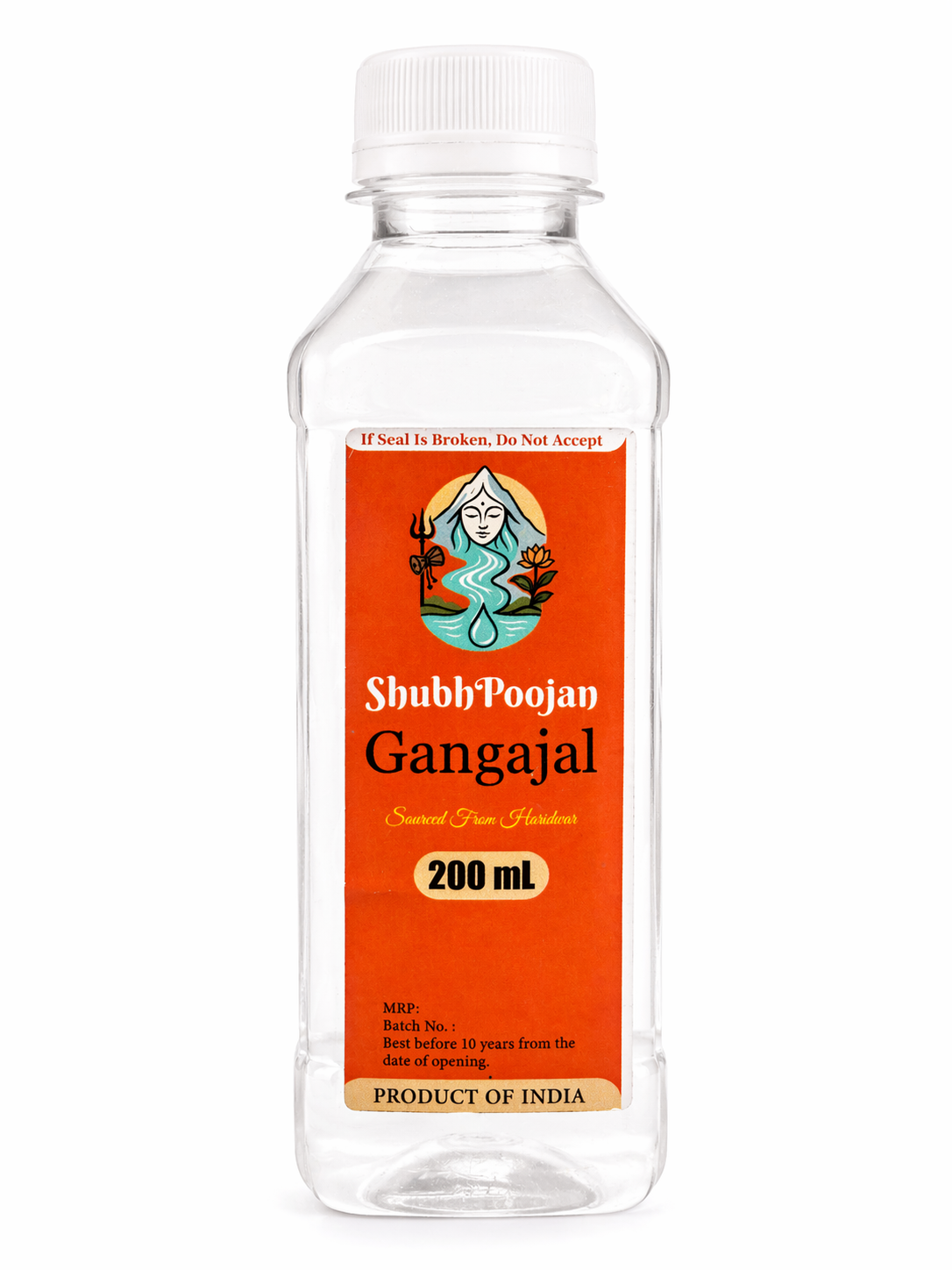 ShubhPoojan Sacred Gangajal – 200mL (Pack of 6) | Pure Ganga Jal from Haridwar